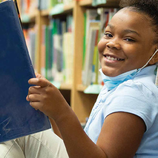 girl reading book